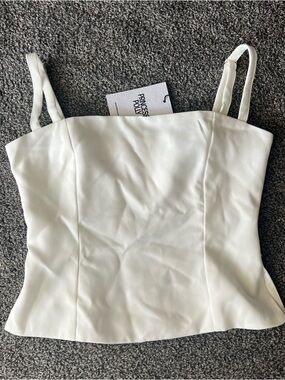 Princess Polly White Bustier-Style Crop Top